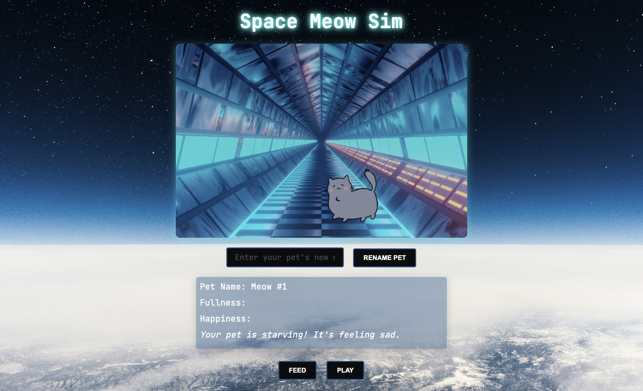 Virtual Pet Space Meow Sim